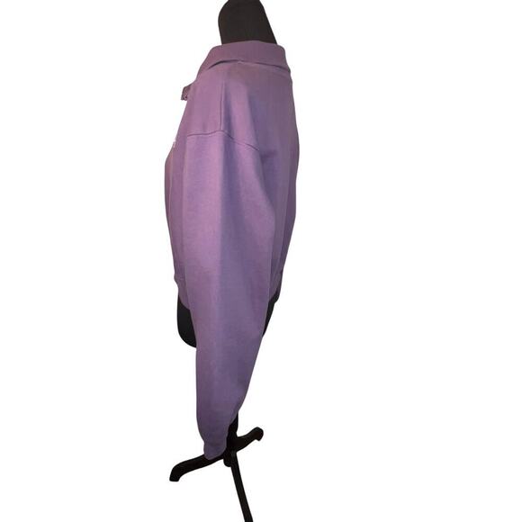 PacSun ladies size M 1/2 zip polo crop long sleeve logo spell out sweatshirt - Picture 4 of 8